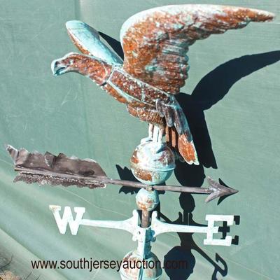  Copper Eagle Weather Vane with Nice Patina

Auction Estimate $200-$400 â€“ Located Field 