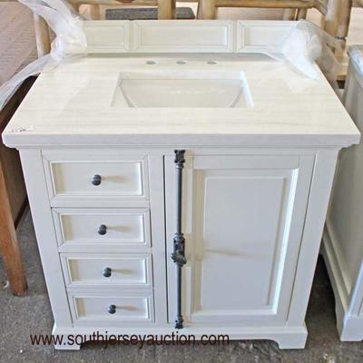 NEW 36â€ Marble Top 4 Drawer 1 Door Restoration Hardware Handle Bathroom Vanity with Back Splash

Auction Estimate $200-$400 â€“ Located...