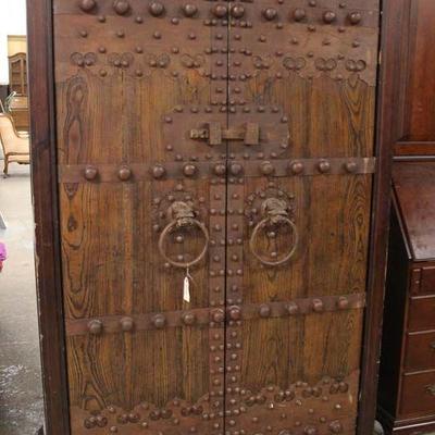  FANTASTIC Antique Style Asian 2 Door Cabinet with Highly Ornate Iron Foo Dog Handles and Lock

Auction Estimate $300-$600 â€“ Located...