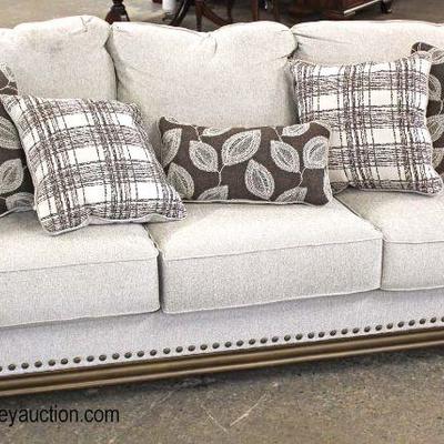  NEW Upholstered Contemporary Sofa with Decorator Pillows

Auction Estimate $300-$600 â€“ Located Inside 