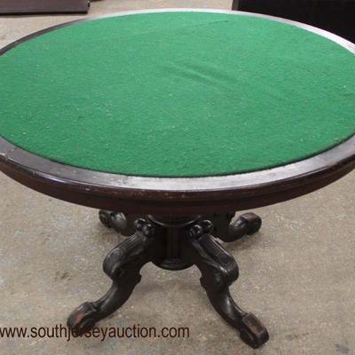  ANTIQUE Mahogany Victorian Carved Base Round Poker Table

Auction Estimate $200-$400 â€“ Located Inside 