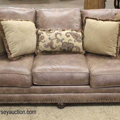  NEW Brown Suede Style Sofa with Decorative Pillows

Auction Estimate $300-$600 â€“ Located Inside 