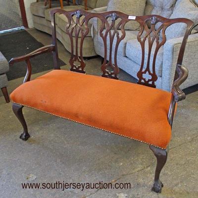  Mahogany Ball and Claw Carved Tacked Upholstered Chippendale Style Bench

Auction Estimate $100-$300 â€“ Located Inside 