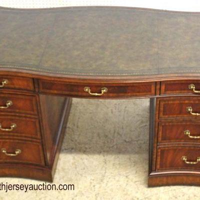 IMG_7198 auction IMG_7199 auction

BEAUTIFUL â€œMaitland Smith Furnitureâ€ 3 Part Burl Mahogany Banded Leather Top Partners Desk â€“...