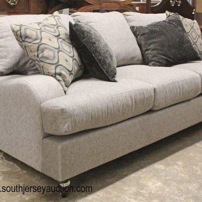  NEW Grey Upholstered Contemporary Sofa with Decorative Pillows

Auction Estimate $300-$600 â€“ Located Inside 