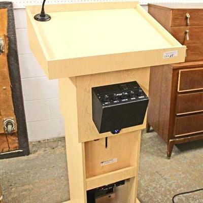 NEW â€œAmpliVOX Portable Sound Systems Executive Adjustable Column Sound Lectern WORKING with Paperwork Model #S505A 150 W. Multimedia...