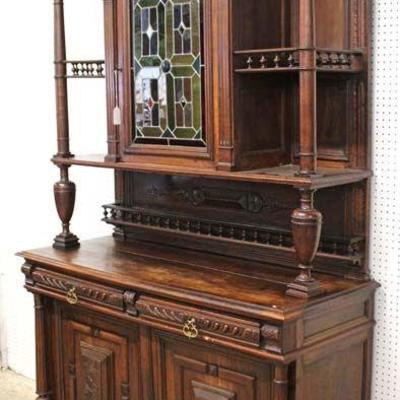  ANTIQUE Continental Walnut 3 Part Leaded Glass Court Cupboard

Auction Estimate $400-$800 â€“ Located Inside 
