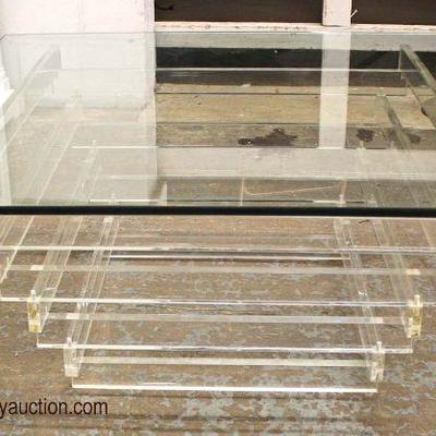  Modern Design Lucite Base and Glass Top Coffee Table

Auction Estimate $100-$300 â€“ Located Inside 