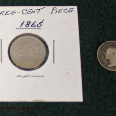 1865 & 1866 Silver .03 Cent Piece

Auction Estimate $10-$40 â€“ Located Glassware
