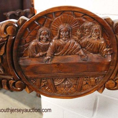PAIR of SOLID Hardwood â€œXâ€ Frame Carved Last Supper Chairs

Auction Estimate $200-$400 â€“ Located Inside

 