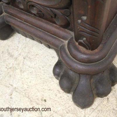  ANTIQUE VERY IMPRESIVE Oak Monumental Highly Carved Sideboard China all Original Finish, Original Hardware in Original Found Condition...