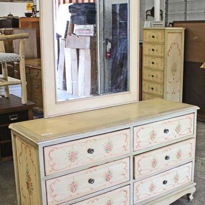 Paint Decorated 6 Drawer Low Chest with Mirror

Auction Estimate $200-$400 â€“ Located Inside

 