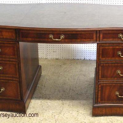 IMG_7198 auction IMG_7199 auction

BEAUTIFUL â€œMaitland Smith Furnitureâ€ 3 Part Burl Mahogany Banded Leather Top Partners Desk â€“...