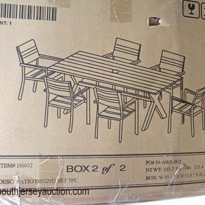  NEW in Boxes â€œStarsong & Company Vaishanaviâ€ 7 Piece Patio Dining Set

Auction Estimate $400-$800 â€“ Located Inside 