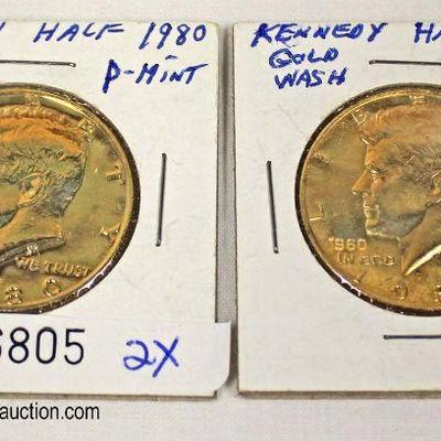  2 Kennedy Gold Wash Half Dollars

Auction Estimate $20-$40 â€“ Located Glassware 