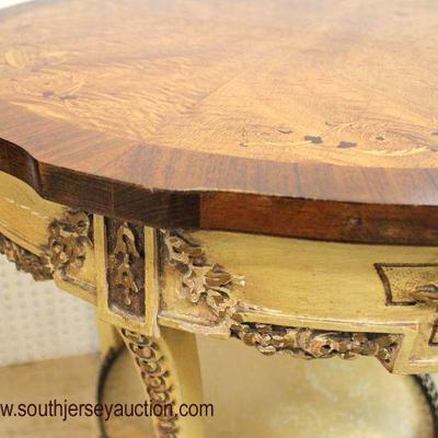  French Painted Frame and Carved Highly Inlaid Banded Rosewood Top Parlor Table

Auction Estimate $200-$400 â€“ Located Inside 
