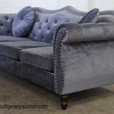 New Button Tufted Velour Decorator Sofa

Auction Estimate $200-$400 â€“ Located Inside