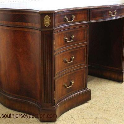 IMG_7198 auction IMG_7199 auction

BEAUTIFUL â€œMaitland Smith Furnitureâ€ 3 Part Burl Mahogany Banded Leather Top Partners Desk â€“...