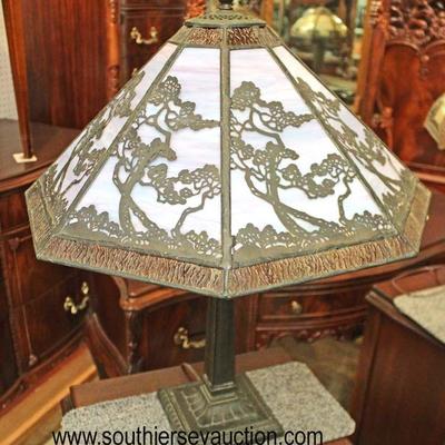  Selection of ANTIQUE Leaded Glass,  Panel and Other Lamps some signed including â€œMillerâ€

Auction Estimate $300-$600 â€“ Located...