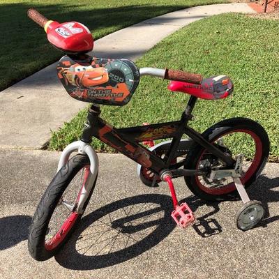 Boys bike â€œCARSâ€ with training wheels
$20