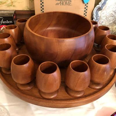 Monkey Pod Wood punch bowl set
$45