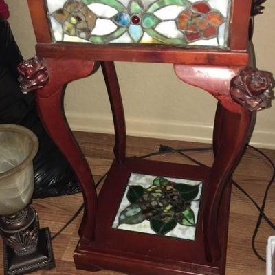 stain glass pedestal table 