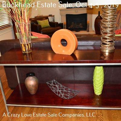 Console Table with Lamp and Decor