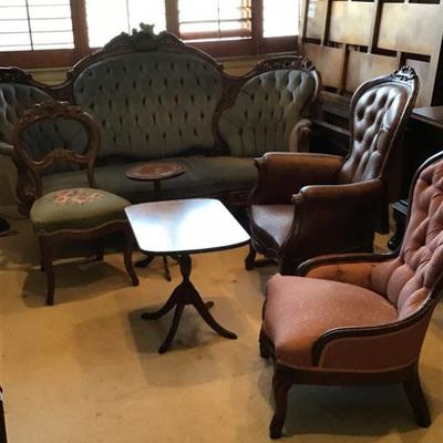 Victorian furniture ( couch, chairs, tables, lamps)