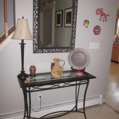 Entry Table With Accent Mirror 