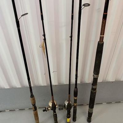 Fishing fishing rods and two reels