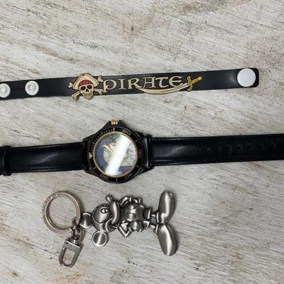 Disney Watch, wrist band and key chain