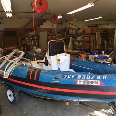 Yukon inflatable boat, ocean fishing/scuba ready, 40 HP, 2 stroke