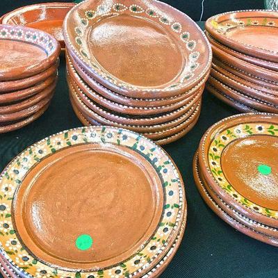 Vintage Tlaquepaque Mexican platters and plates.
