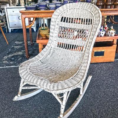 Antique white rocking chair. Estate sale price: $85