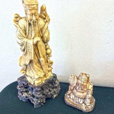 Chinese hard stone carvings. $45 and $20