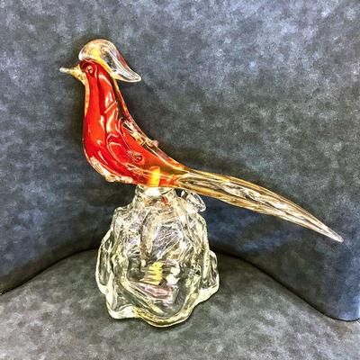 Seguso Murano art glass pheasant decanter. Estate sale price: $250