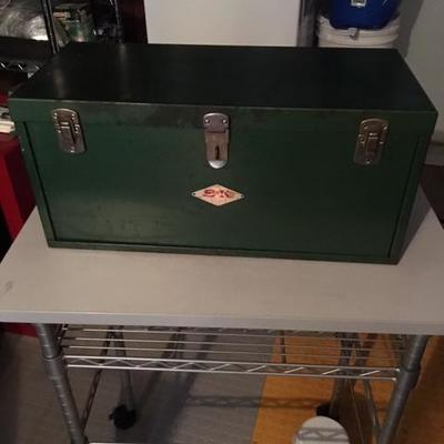 VINTAGE SK TOOL BOX AND TOOLS