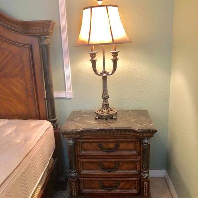 2 Matching Multi-purpose Marble Top Night Tables w/3 Drawers - $185 EACH (Great for any room of the house!) (30W  19-1/2D  31H)
