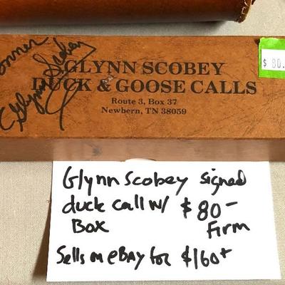 Vintage Glynn Scobey Signed Duck Call With Box