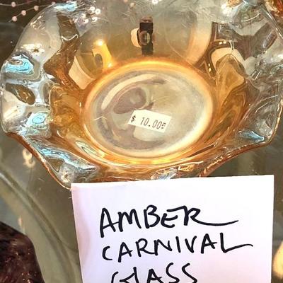 Amber Carnival Glass
