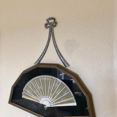 Vintage Fan in Shadow Box Frame (Metal Bow Separate)