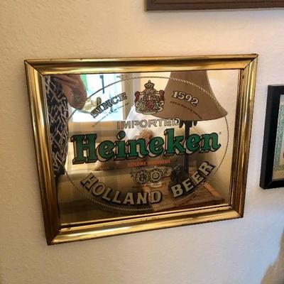 Vintage Heineken Mirror
