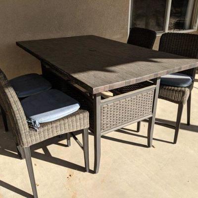 Patio table and chairs $250