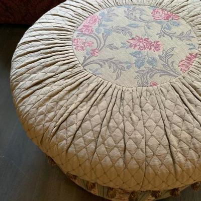 Quilted and Tasseled Ottoman 