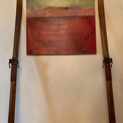 Antique Wooden Skis, Abstract