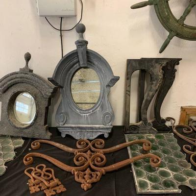 Architectural Salvage Tin Framed Mirrors 