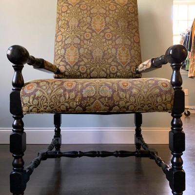 Baroque Style Antique High Back Throne Chair 