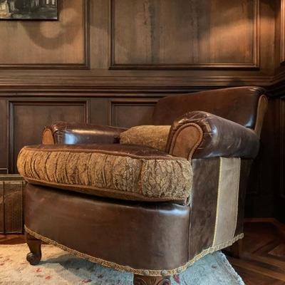 Mixed Media Leather Club Chair