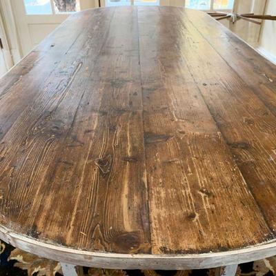 Antique Rounded Edge Pine Farm Table 
