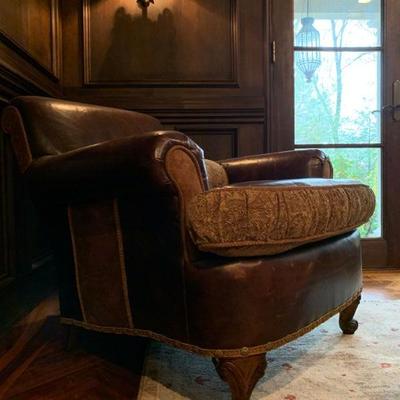 Mixed Media Leather Club Chair